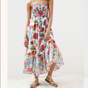 Anthropologie Floral Embroidered Midi Dress Payal Jain Rare Unique 0
